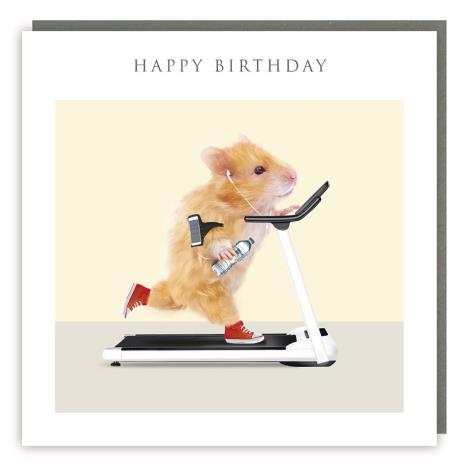 Hamster on Treadmill Birthday Card £2.85
